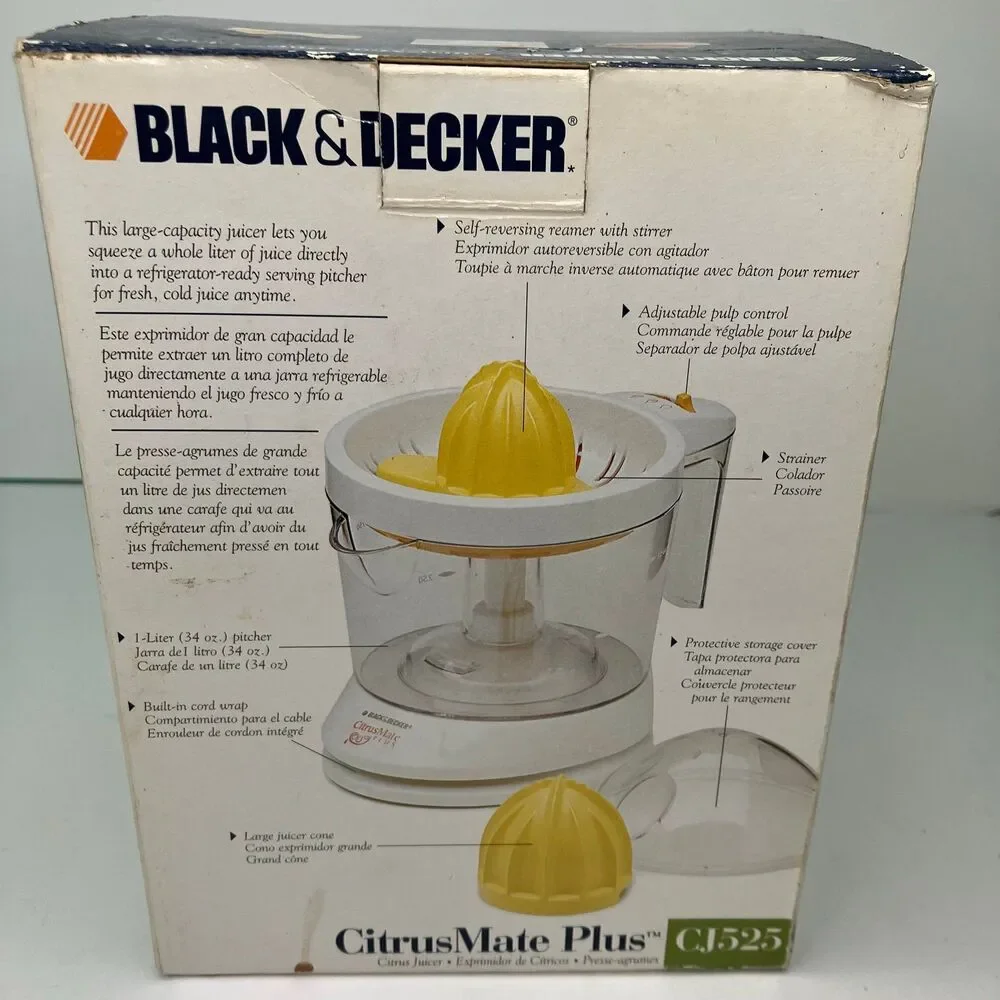 Black & Decker Citrus Mate Plus 32OZ Orange Juicer w/ Pulp Strainer CJ525 New